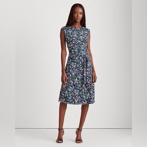 NWT Lauren Ralph Lauren Vilodie Georgette Floral Midi Dress Size 6